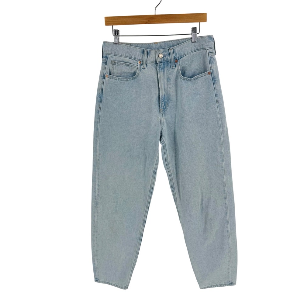 Gap Barrel Jeans High Rise Light Wash‎ Size 28/6 Tall Streetwear Sustainable